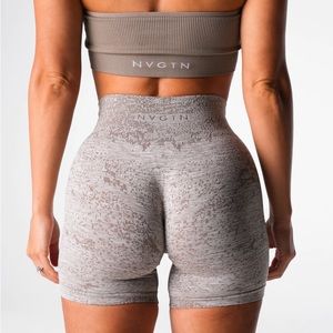 ISO NVGTN Digital Seamless Shorts Taupe Size XS